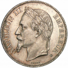 5 francs napoléon III tête laurée