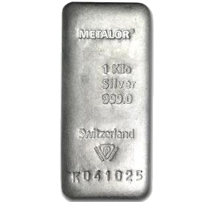 Lingot d'argent 1 kg metalor Suisse