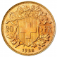 20 francs or vreneli croix suisse