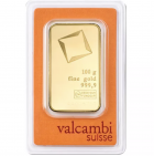 Lingot or 100 g Valcambi Suisse