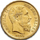 20 francs or union latine léopold II