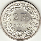 2 francs suisse helvetia argent .835