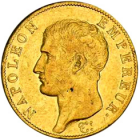 40 francs or napoléon empereur nu