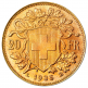 20 francs or vreneli croix suisse refrappe