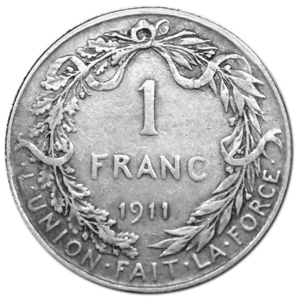 1 franc albert / léopold II – Image 2