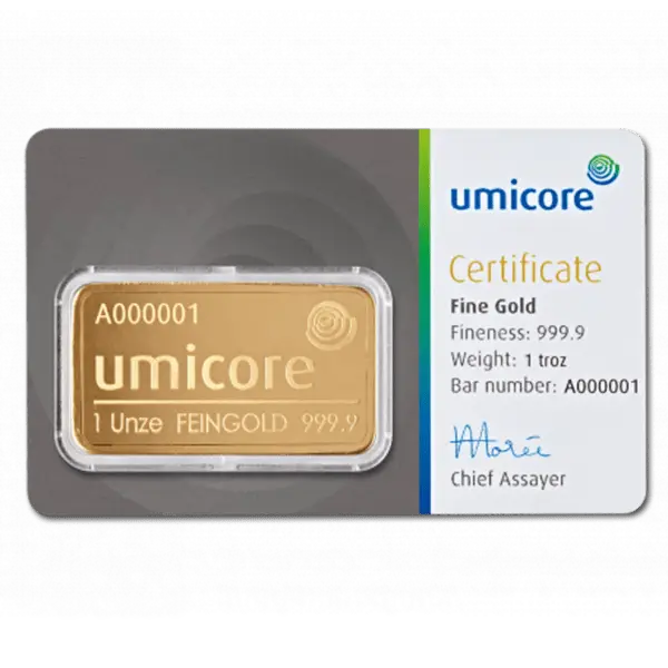 Lingot or 1 once Umicore