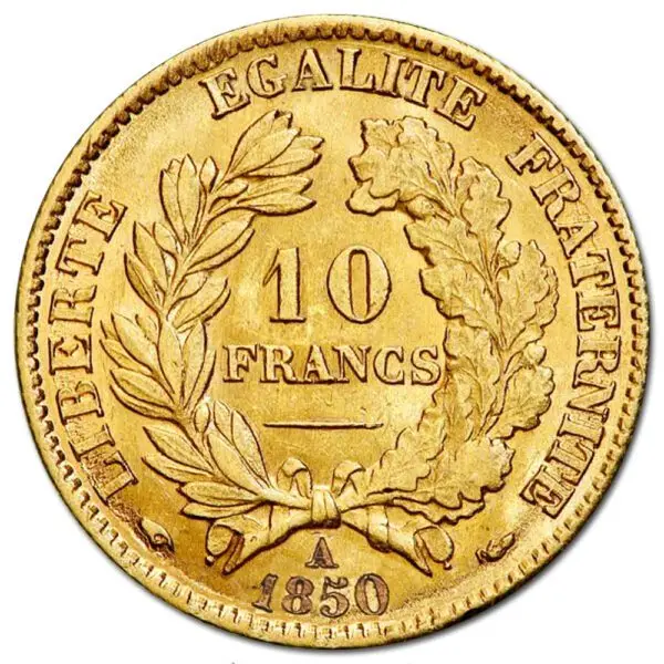 10 francs or cérès 1850-1851 – Image 2