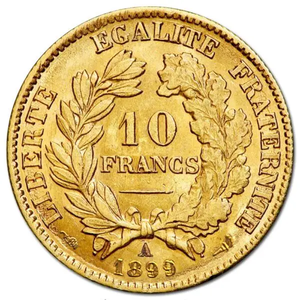 10 francs or cérès 1895-1896-1899 – Image 2