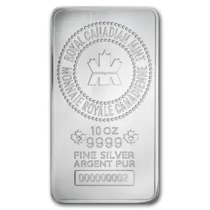 Lingot d'argent 10 oz royal canadian mint