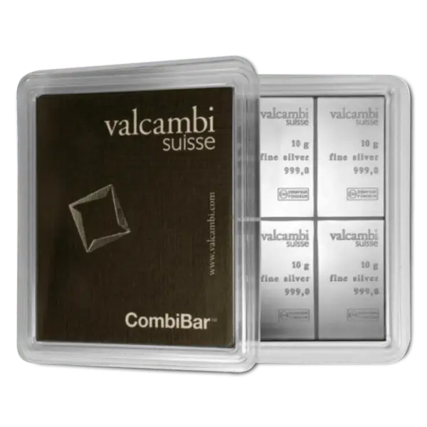 Lingot d'argent 10 x 10 g valcambi