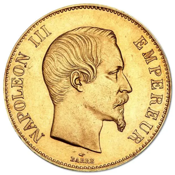 100 francs or napoléon III tête nue