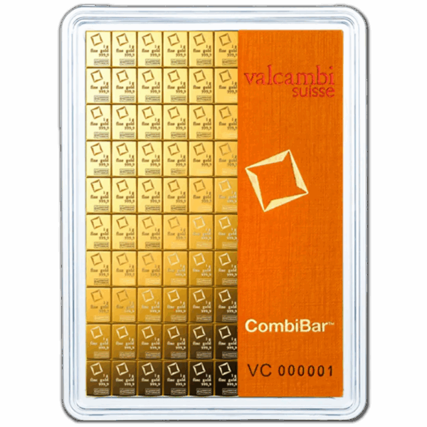 Lingots or 100 x 1 g combi bar Valcambi