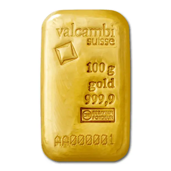 Lingot or 100 g valcambi suisse
