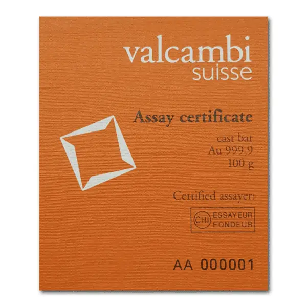 Lingot or 100 g valcambi suisse – Image 2