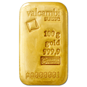 Lingot or 100 g valcambi suisse