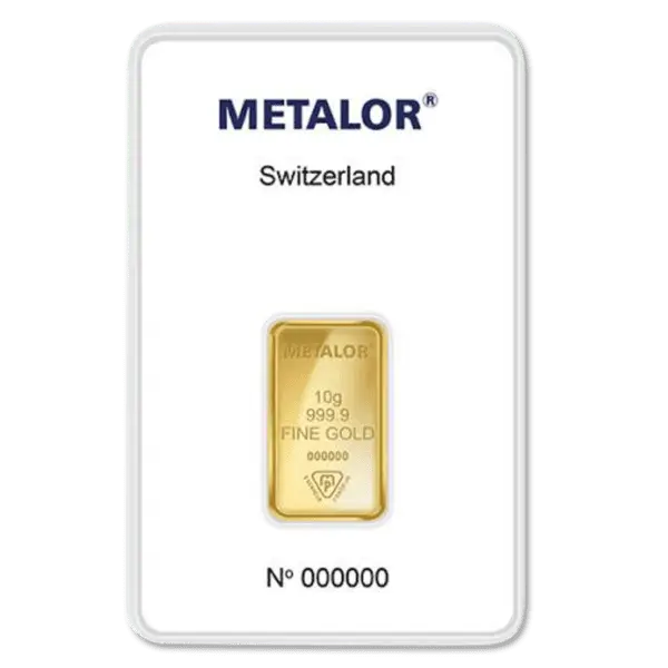 Lingot or 10 g metalor suisse