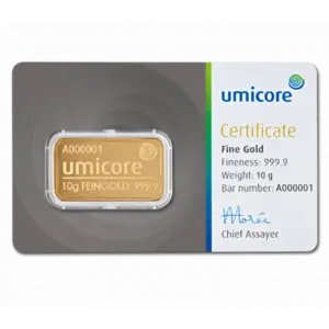 Lingot or 10 g Umicore
