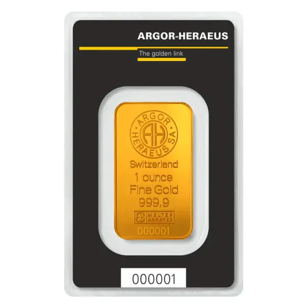 Lingot or 1 once argor heraeus