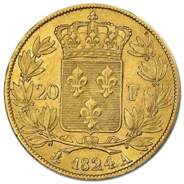 20 francs or louis XVIII buste nu – Image 2