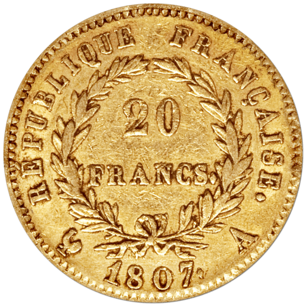 20 francs or napoléon I tête nue – Image 2