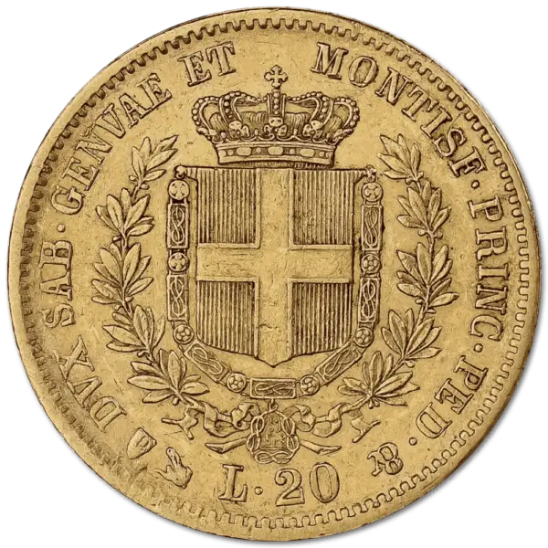 20 lire or vittorio emanuele II ancien – Image 2
