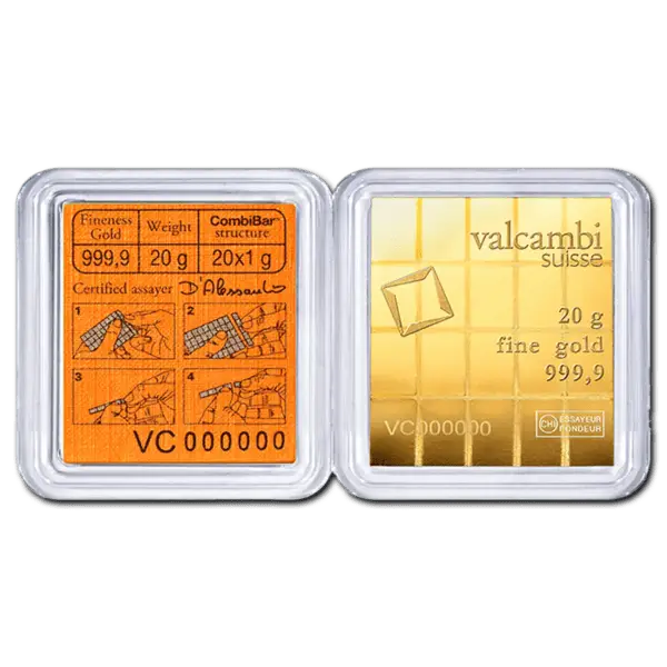Lingot or 20 x 1 g combi bar valcambi – Image 2