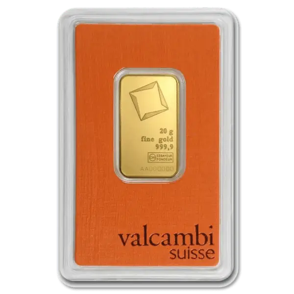 Lingot or 20 g valcambi suisse