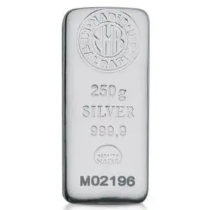 Lingot d'argent 250 g nadir