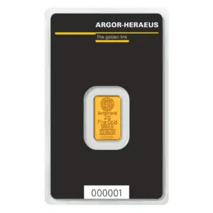 Lingot or 2g argor heraeus suisse
