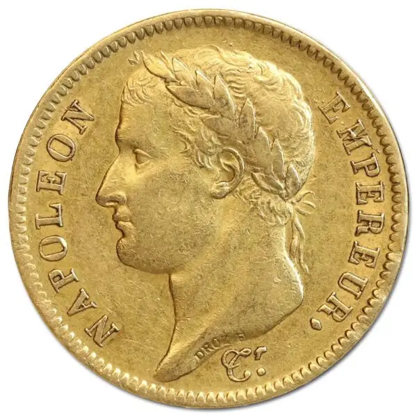 40 francs or napoléon empereur lauré