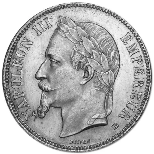 5 francs napoléon III tête laurée