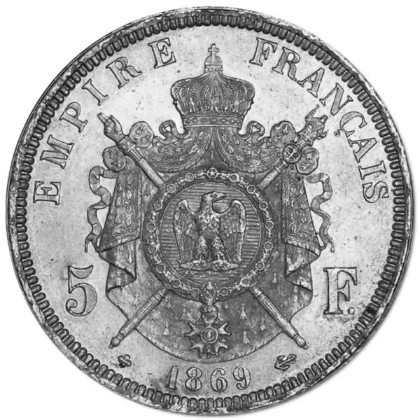 5 francs napoléon III tête laurée – Image 2
