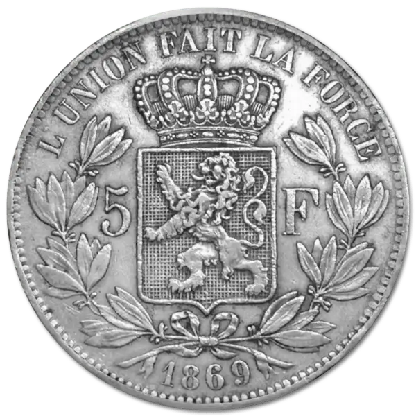 5 francs léopold II argent – Image 2