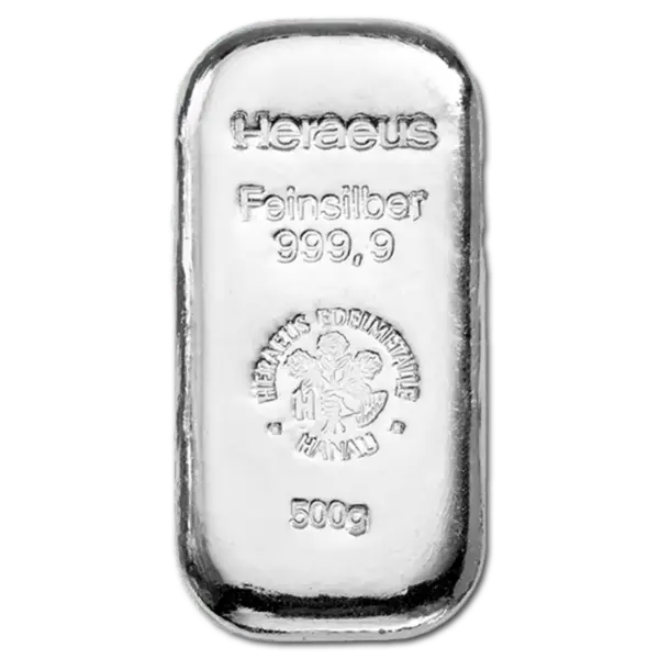 Lingot d'argent 500 g heraeus