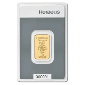 Lingot or 5 g heraeus