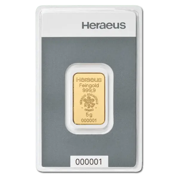 Lingot or 5 g heraeus