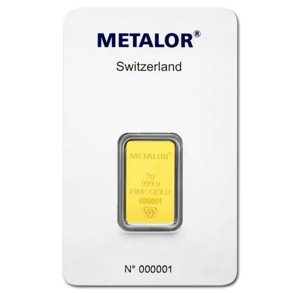 Lingot or 5 g metalor suisse
