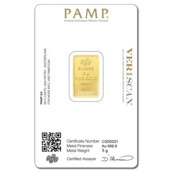 Lingot or 5 g PAMP suisse – Image 2