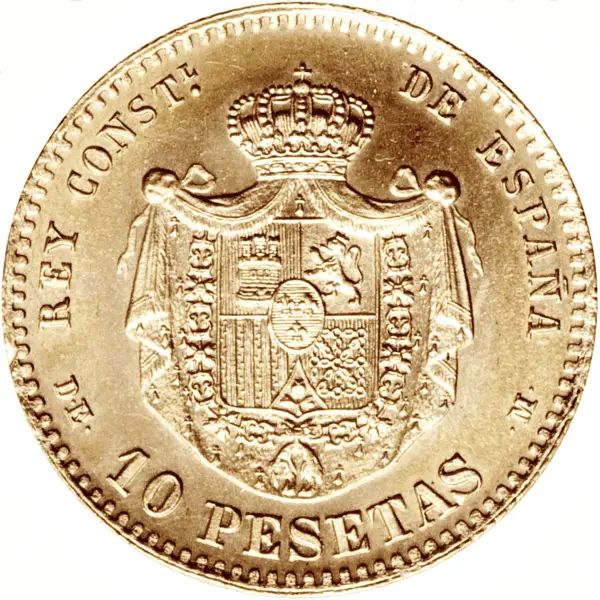 10 pesetas or alphonse XII – Image 2
