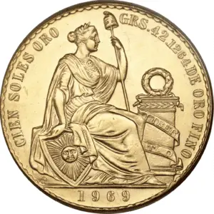 100 soles or Pérou 1962