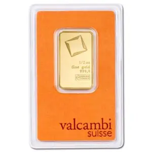 Lingot or 1/2 once valcambi suisse