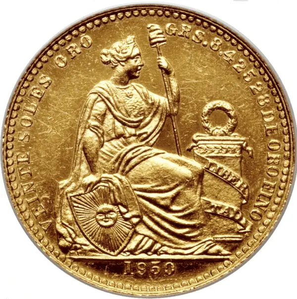 20 soles or pérou