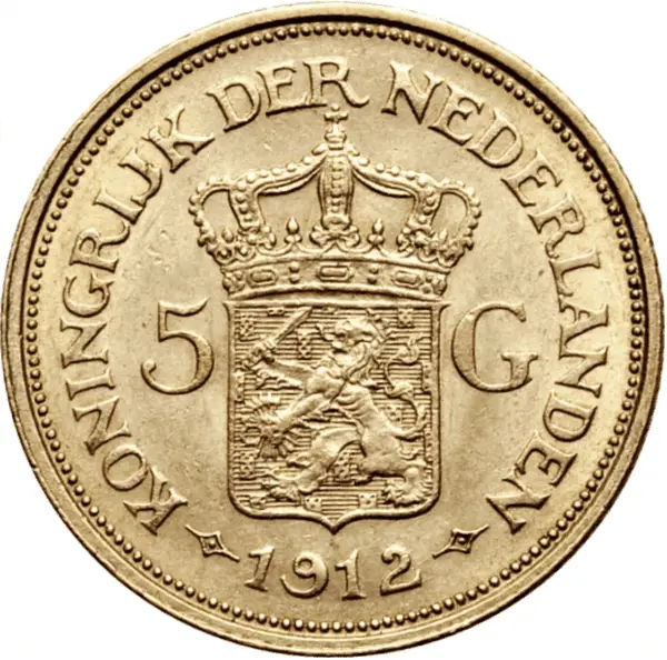 5 florins or wilhelmina 1912 – Image 2