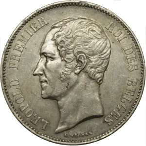 5 francs léopold I tête nue argent
