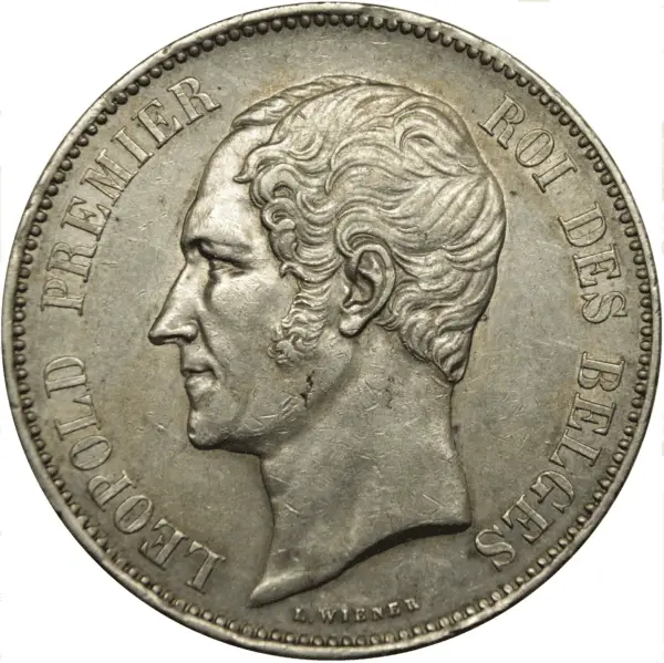 5 francs léopold I tête nue argent