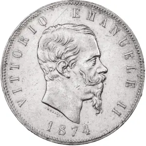 5 lire vittorio emanuele II argent