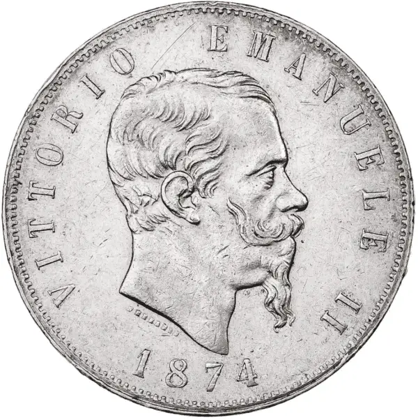 5 lire vittorio emanuele II argent