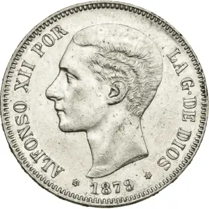 5 pesetas alphonse XII jeune