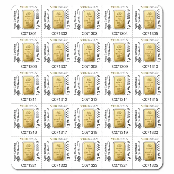Lingots or 25 x 1 g combi bar PAMP – Image 2