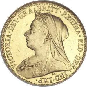 demi souverain or victoria voilée